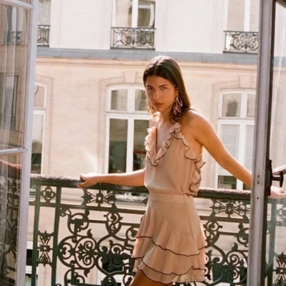 NWT ZARA RUFFLE MINI SKIRT AND RUFFLED SHIRT SET